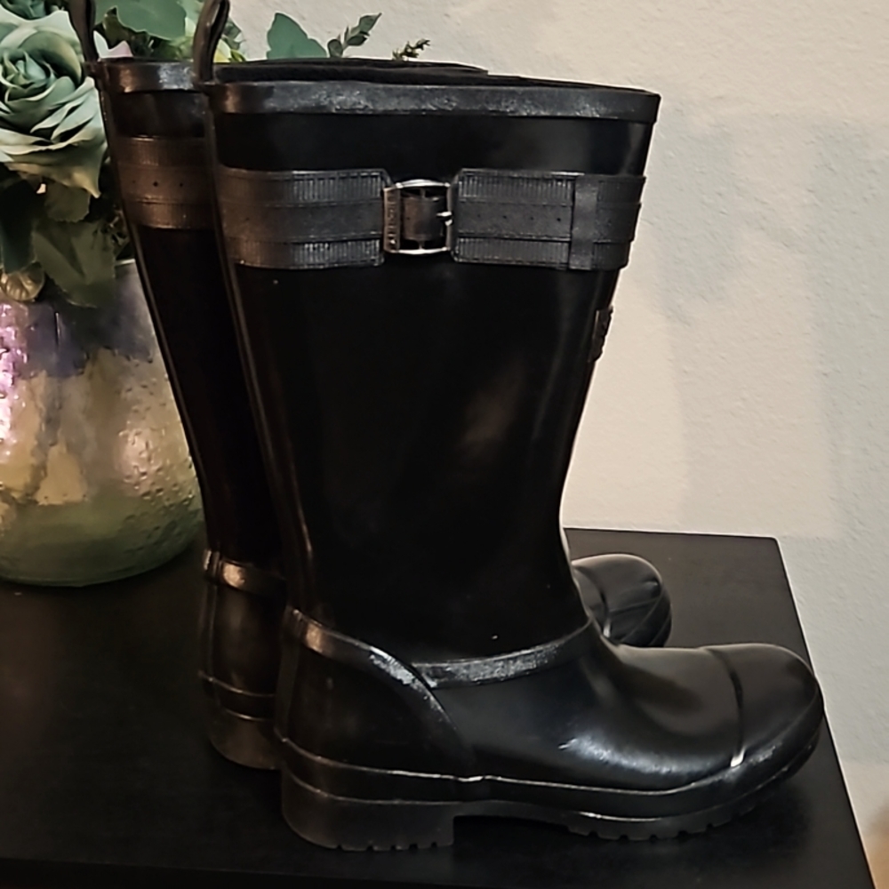 Womens Black Sperry Rain Boots